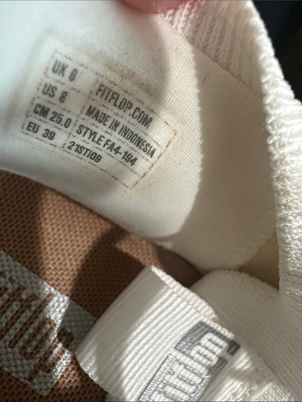 Fitflop White Knit Slip-On Athletic Sneakers - Picture 3 of 4